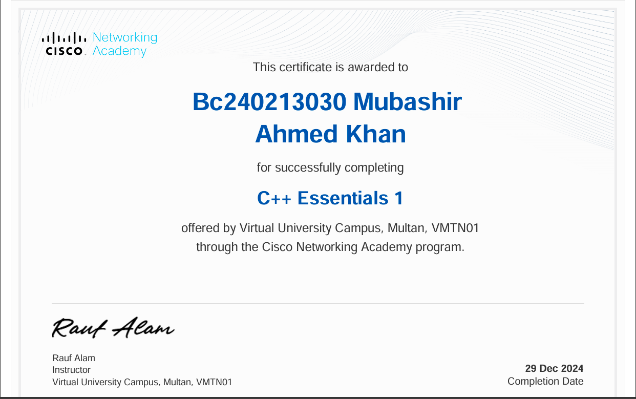 Cisco Certificate